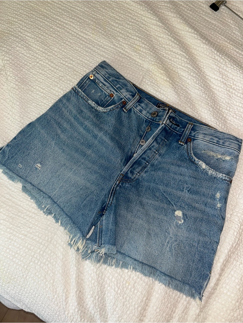 Abercrombie & Fitch light blue denim shorts